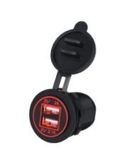 PRESA USB DA PANNELLO 2.1A + 1A LUMINOSA ROSSA
