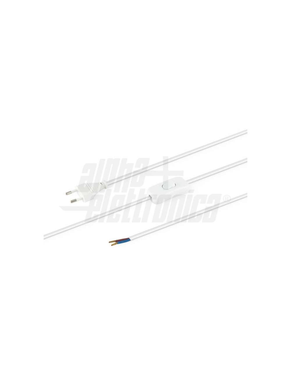 CAVO 2 MT DA SPINA EUROPA 2.5A A FILI SPELLATI CON