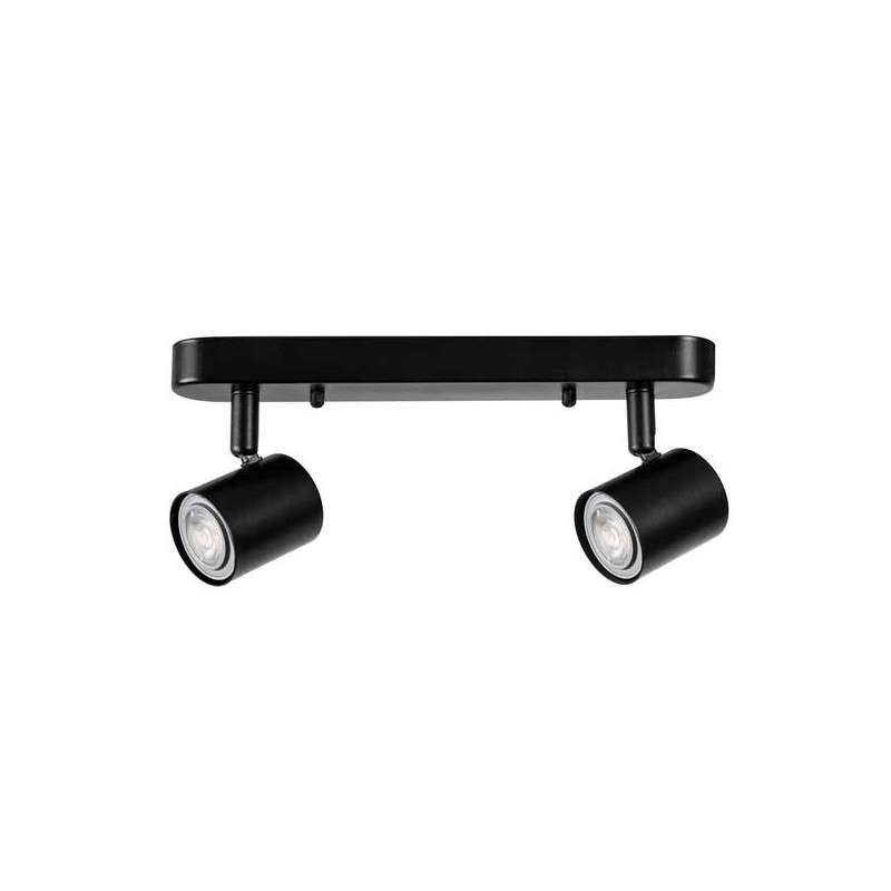 RIFLETTORE KEEPER 2XGU10 7W NERO IN ACCIAIO