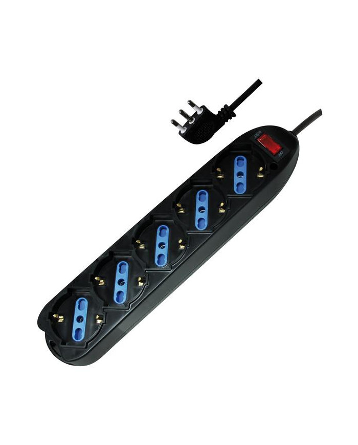 MULTIPRESA 5 PRESE SCHUKO/BIVAL - SPINA 16A NERA