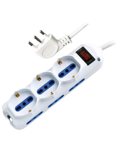MULTIPRESA 3 PRESE SCHUKO + 6 PRESE BIVALENTI CON