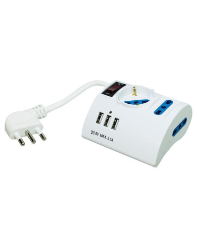 MULTIPRESA DA TAVOLO SP.10A + 2 PR.BIV+1 PR.SHUKO