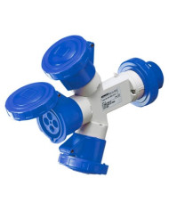 ADATTATORE INDUSTRIALE 3 USCITE 2P+T 230V IP67 50/60HZ-BLU-6H