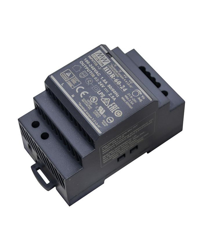 ALIMENTATORE GUIDA DIN SLIM 60W 24V 2,5A 60W