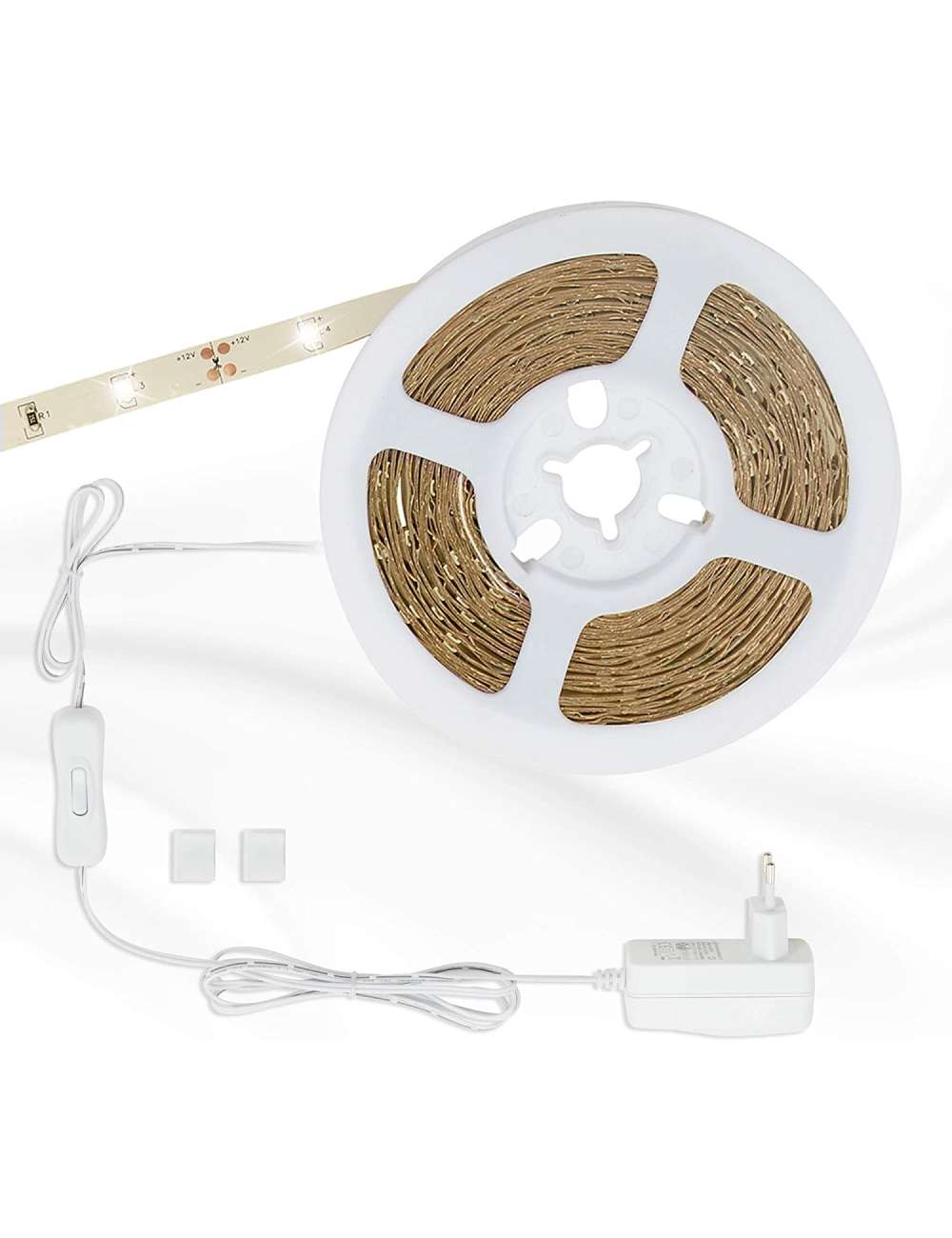 STRISCIA LED 12V 12W 3MT KIT ALIMENTATORE INTERRUT