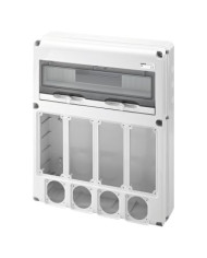 QUADRO STAGNO Q-DIN 20 MODULI IP65 4 FLANGE IB 16/32A IP67 + 4 FLANGE IEC MAX.3P+T