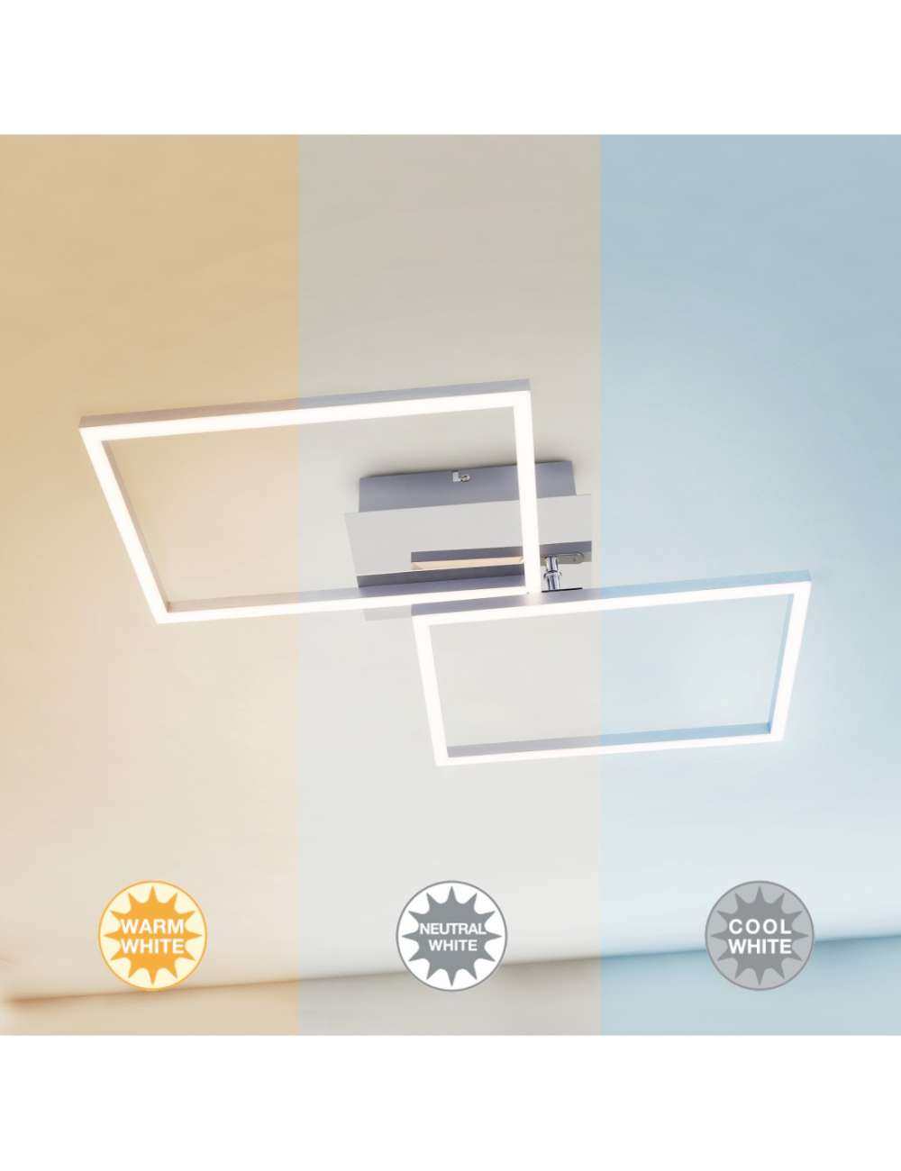 LAMPADA DA SOFFITTO CON DOPPIO QUADRATO LED