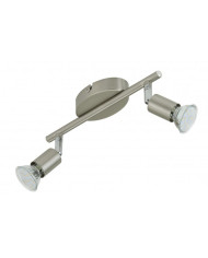 FARETTO SPOT DOPPIO GU10 SIMPLE SATINATO