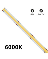 STRISCIA LED COB 5 METRI 6000K 24V 15W/M 1500LM/M LUCE FREDDA