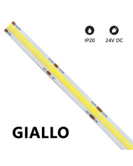 STRISCIA LED COB 5 METRI GIALLA 24V 15W/M