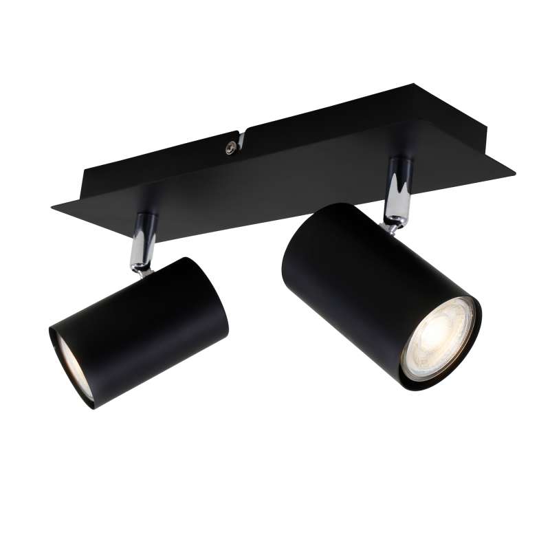 FARETTO SPOT DA PARETE 2GU10 NERO MAX 40W