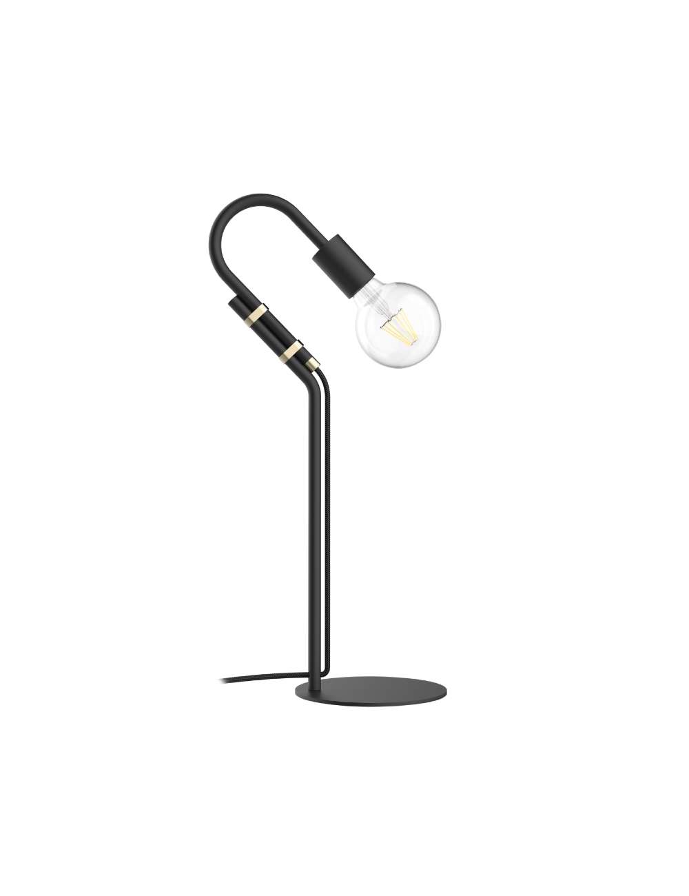 LAMPADA DA TAVOLO SANTORINI IN METALLO NERO/ORO