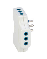 ADATTATORE SALVASPAZIO CON SPINA 10 A 2P+T 3 PRESE 10 A 2P+T 250V