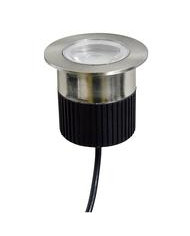 PUNTO LUCE SEGNA PASSO A PAVIMENTO IP67 4,5W 3000K LUCE CALDA D65 F55MM ACCIAIO 316+ALLUMINIO