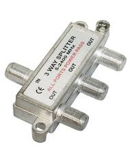 PARTITORE MINI 3 USCITE TIPO F CON PASSAGGIO DI CC FREQUENZA 5MHZ A 2,4GHZ