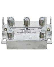 PARTITORE 4 USCITE TIPO F CON PASSAGGIO DI CC FREQUENZA 5MHZ A 2,4GHZ