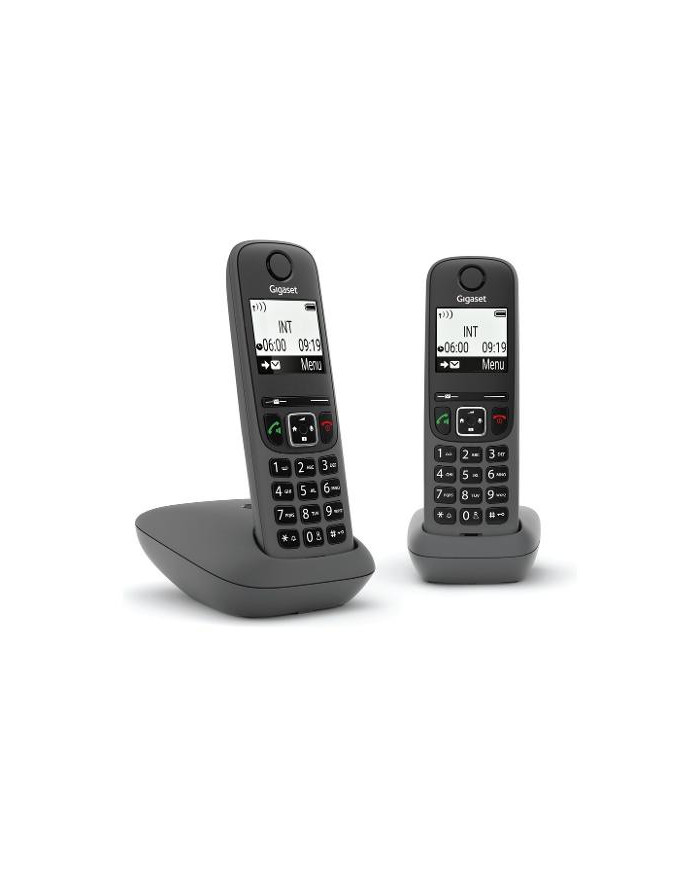 TELEFONO CORDLESS DECT GIGASET AS490 DUO NERO