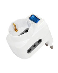 ADATTATORE TRIPLA 16A SHUKO / 2 PRESE 10/16A CON INTERRUTTORE