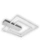 PLAFONIERA A LED QUADRATA 57CM 25W ALLUMINIO CROMATO BIANCO CALDO 3000K 57 X 48 X 4 CM