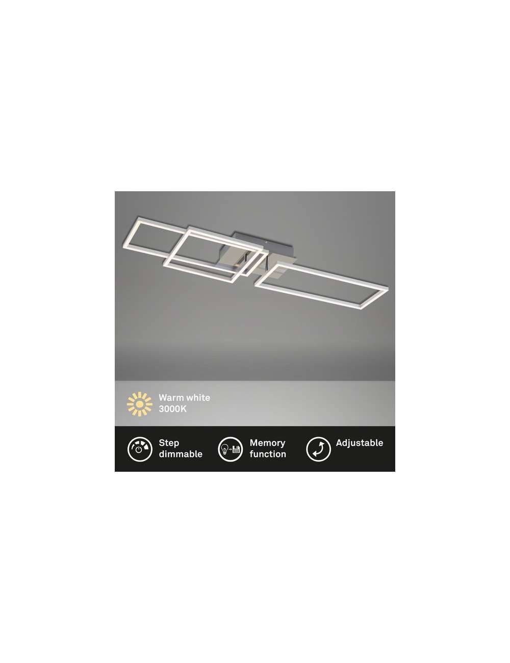 PLAFONIERA A LED 92,8CM 43,8W ALLUMINIO CROMATO