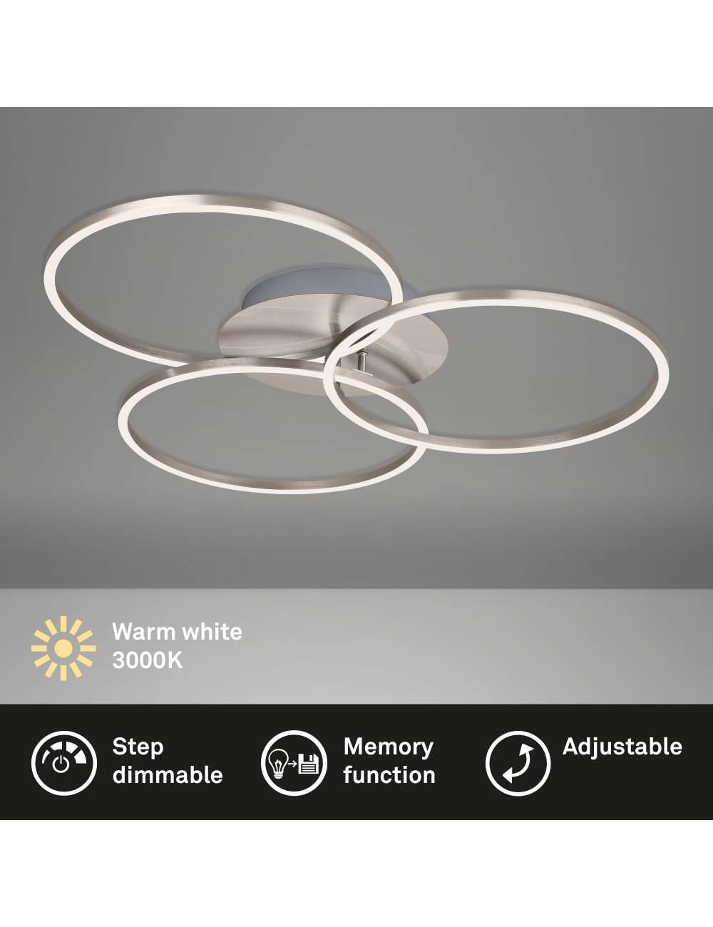 PLAFONIERA LED 71,7CM 40W NICHEL OPACO