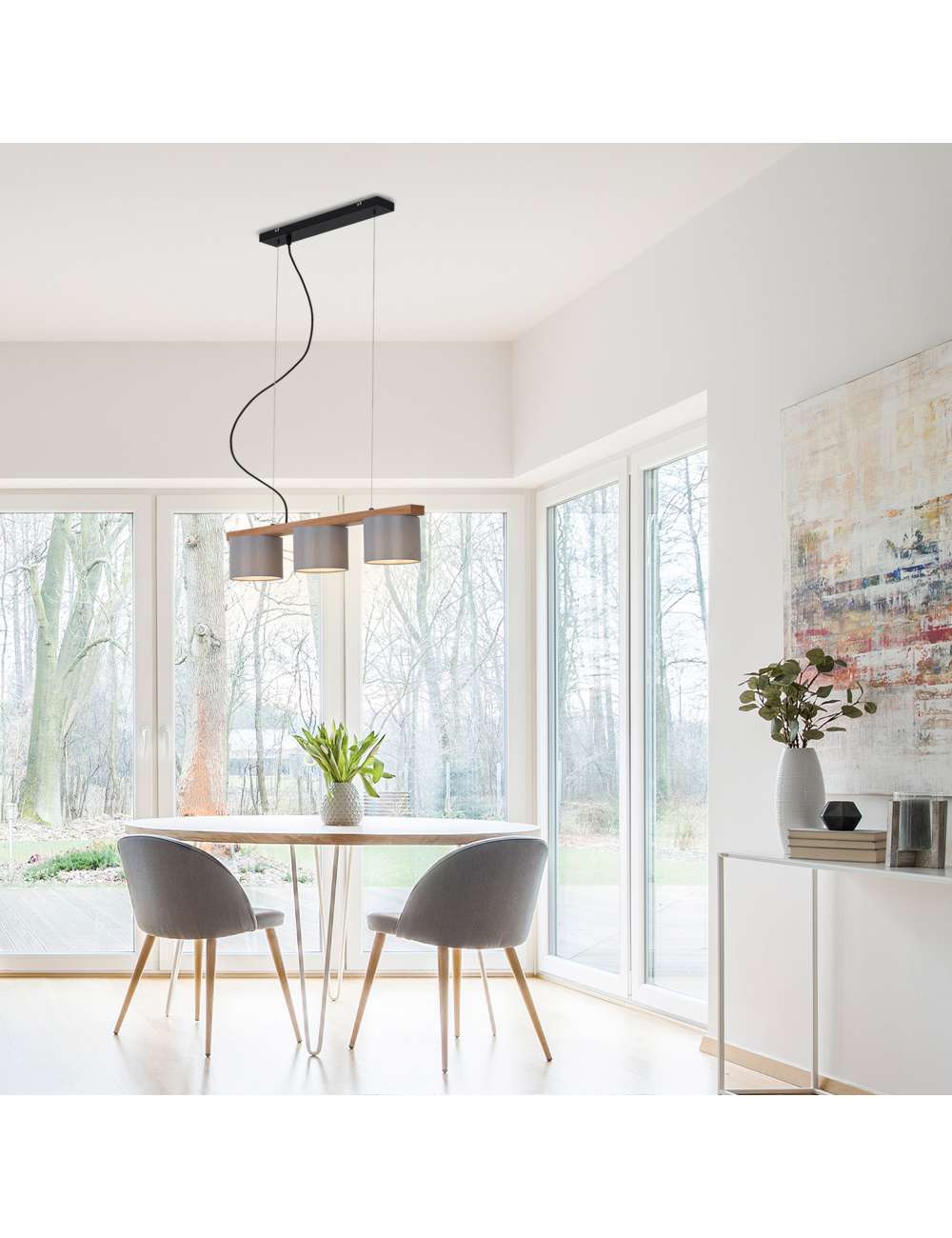 LAMPADA A SOSPENSIONE 65CM MAX 25W GRIGIO