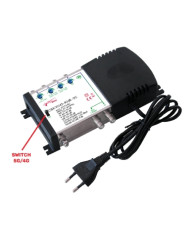 CENTRALINO ANTENNA DA MURO 4 INGRESSI REGOLABILI VHF/4/5/UHF 40DB CON FILTRO 5G