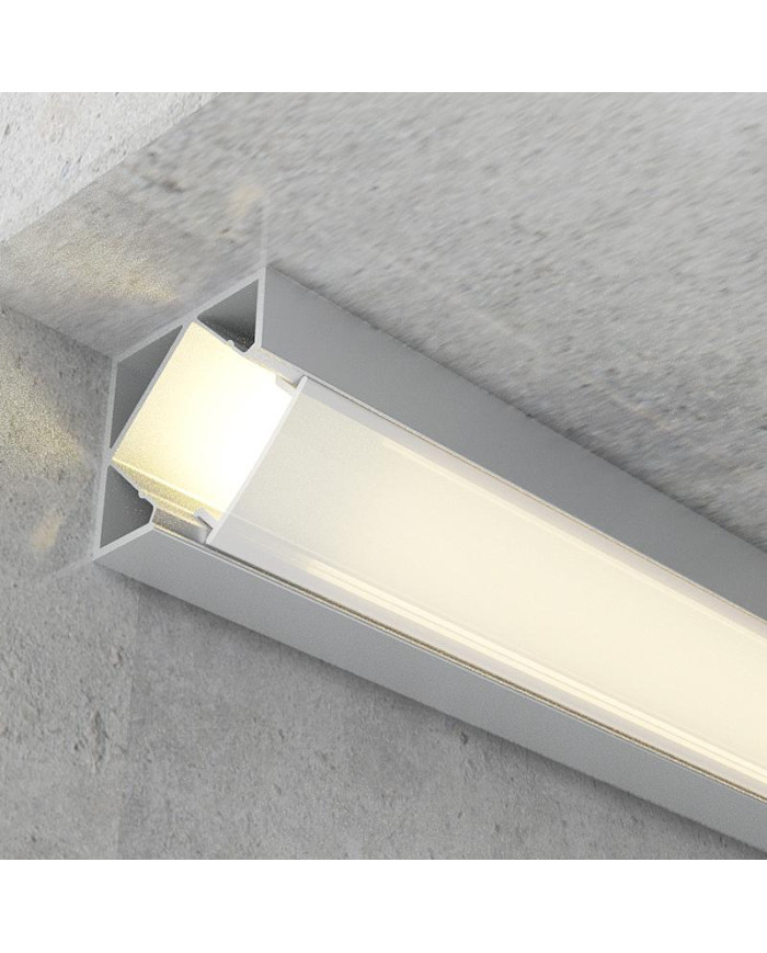 KIT PROFILO ALLUMINIO ANGOLARE 2M DA PARETE