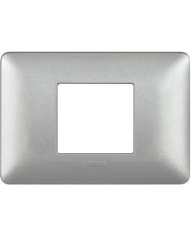 PLACCA 2 MODULI CENTRATI COLORE SILVER