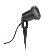 FARETTO LED DA GIARDINO GU10 IP54 CON PICCHETTO IN ALLUMINIO NERO 100X310H MM