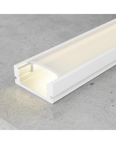 PROFILO IN ALLUMINIO BIANCO 2MT CON COVER SATINATA