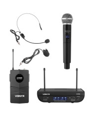 KIT 2 RADIOMICROFONI 2 CANALI UHF 863,10MHZ+864,50MHZ