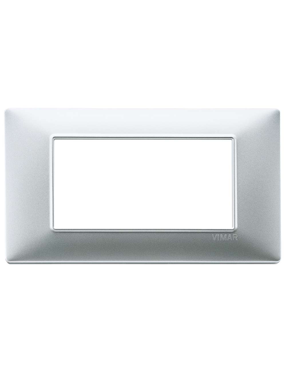 PLACCA 4 MODULI ARGENTO OPACO VIMAR PLANA