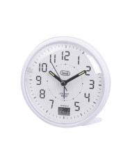 OROLOGIO SVEGLIA AL QUARZO DA TAVOLO CON TERMOMETRO BIANCO