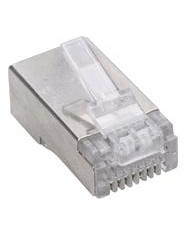 SPINA PLUG RJ45 8P/8C CT.5 SCHERMATO FILI RIGIDI CAVO PASSANTE