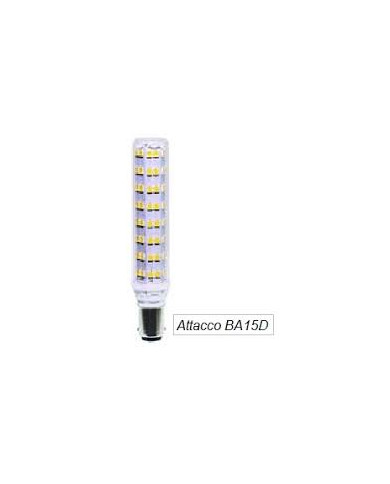 LAMPADA LED TUBOLARE T11 BA15D E14 8W LUCE NATURAL