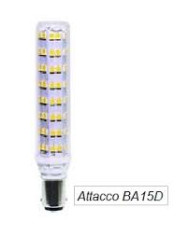 LAMPADA LED TUBOLARE T11 BA15D E14 8W LUCE NATURALE 4000K, 220VAC, LM100 RA 80