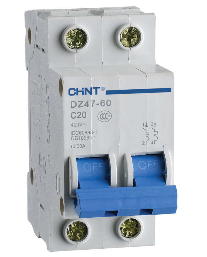 INTERRUTTORE MAGNETOTERMICO 1P+N 6A 4,5KA CURVA C