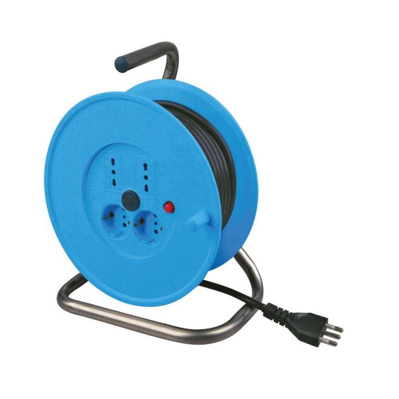 PROLUNGA ELETTRICA AVVOLGIBILE 15MT + 2 PRESE