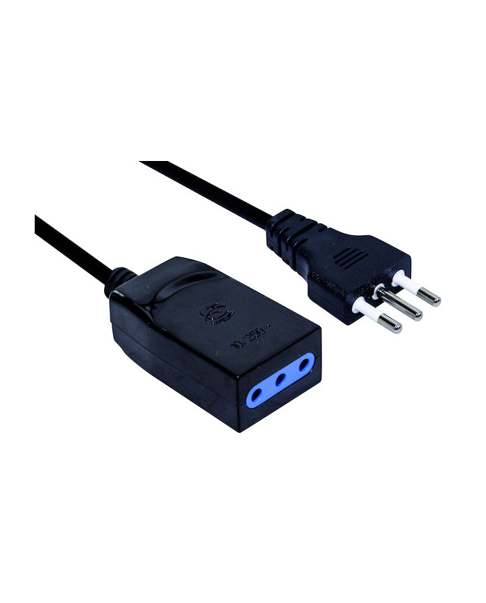PROLUNGA ELETTRICA SPINA 10A-PRESA 10A 1,5MT NERA