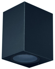 APPLIQUE IN ALLUMINIO IP54 PER 1 LAMPADA GU10 LED IN ALLUMINIO COLORE GRIGIO SCURO 69X100X79MM