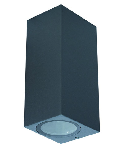 APPLIQUE IN ALLUMINIO IP65 PER 2 LAMPADE GU10 LED