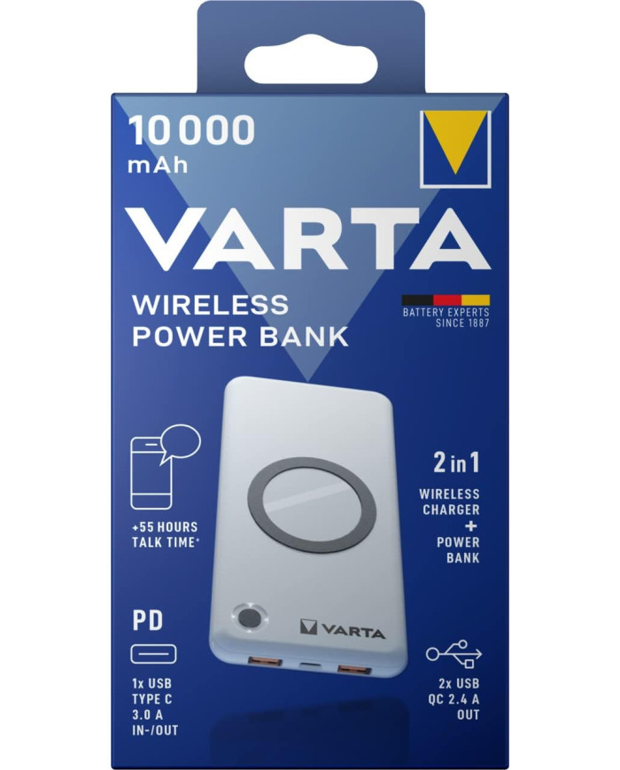 POWER BANK WIRELESS 10.000 + CAVO DI RICARICA