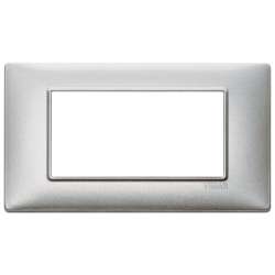 PLACCA 4 MODULI SILVER TECNOPOLIMERO VIMAR PLANA