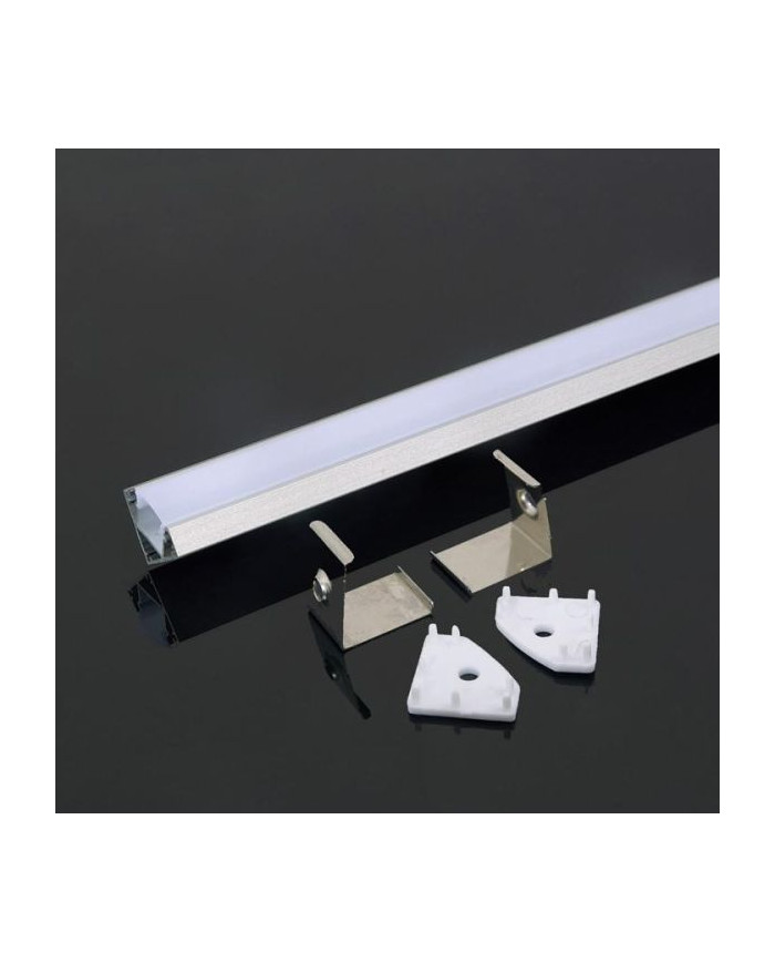 KIT PROFILO ALLUMINIO ANGOLARE 2M COVER OPALE