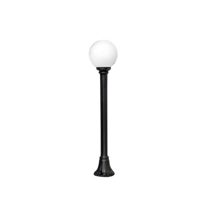 LAMPIONE DA GIARDINO NERO 110CM CON GLOBO BIANCO