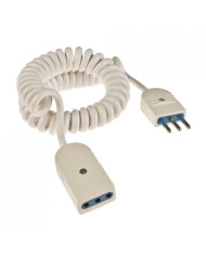 PROLUNGA ELETTRICA SPINA 10A -PRESA 2P+T BIANCO ESTENSIBILE 3MT