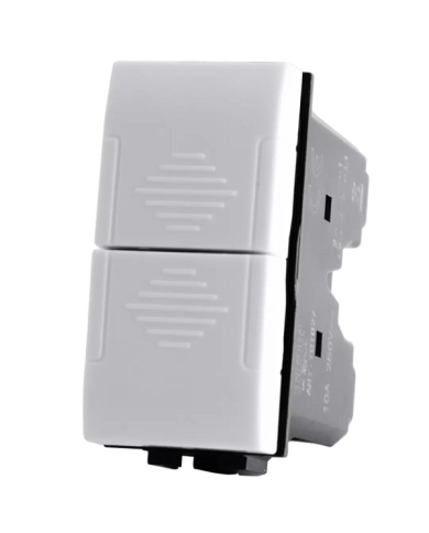 PULSANTE DOPPIO 10A 250V LIVING LIGHT COMPATIBILE