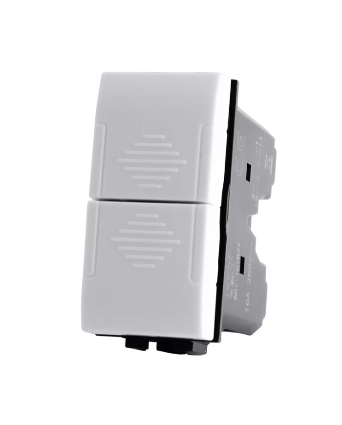 PULSANTE DOPPIO 10A 250V LIVING LIGHT COMPATIBILE