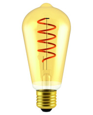 LAMPADA LED FILAMENTO ST64 SERIE SOFT AMBRA E27